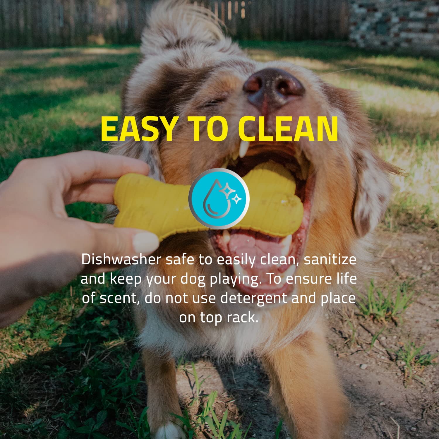 Playology Dual Layer Bone Dog Toy, for Large Dogs (35lbs and Up) - for Heavy Chewers - Engaging All-Natural Chicken Scented Toy
